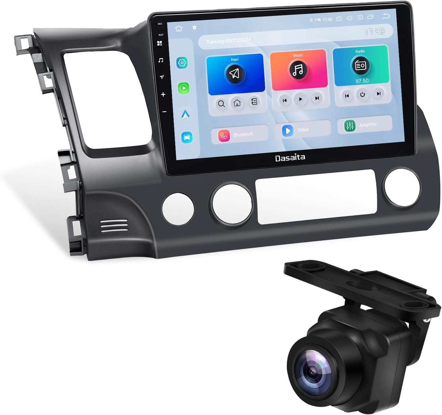 Dasaita Android 13 Car Stereo Upgrade for Honda Civic 2006-2011 with 1080P Camera, Wireless Carplay/Android Auto, 10.2