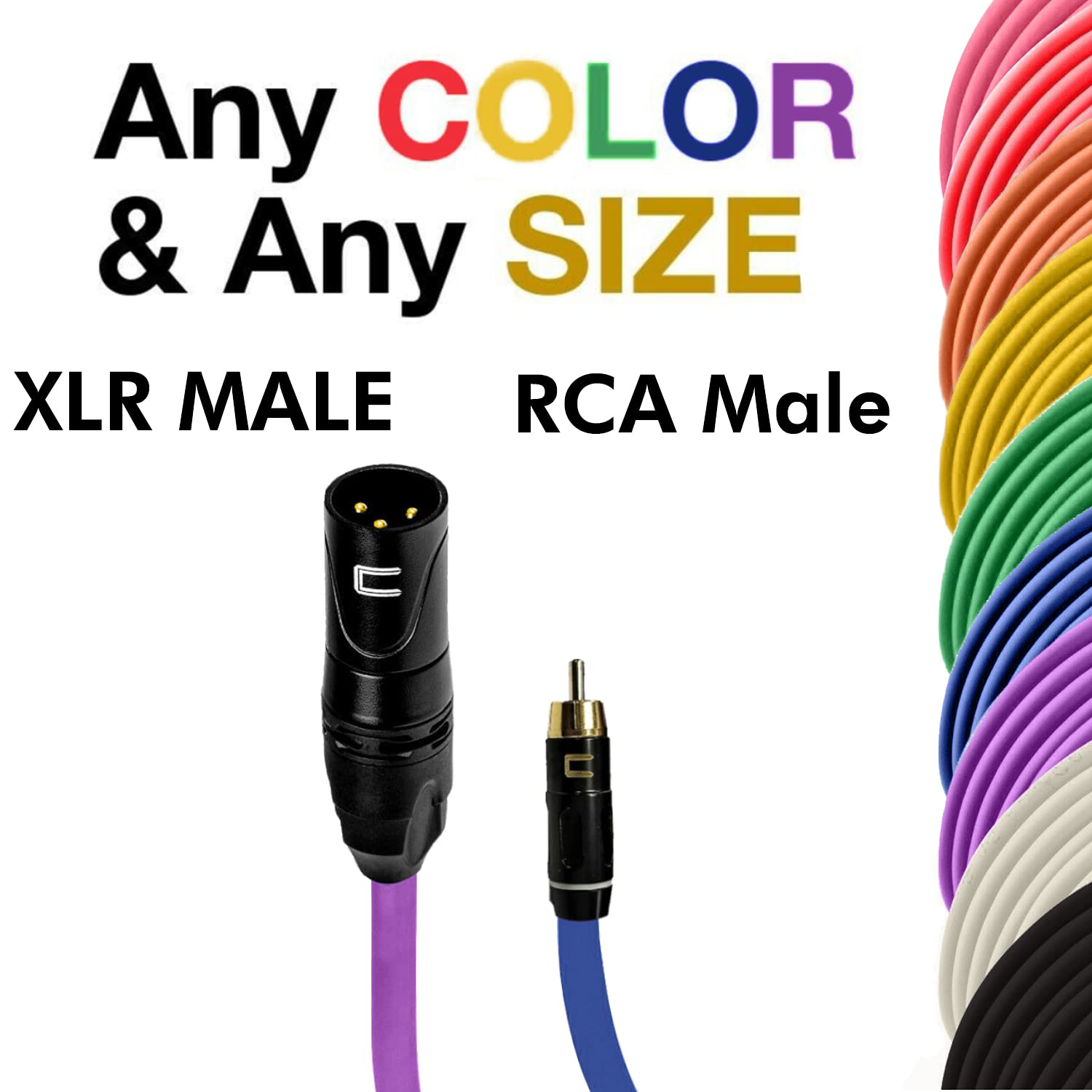 Unbalanced XLR Cable Male to RCA - 100 Feet Black - Pro 3-Pin Microphone Connector for Powered Speakers, Audio Interface or Mixer for Live Performance & Recording