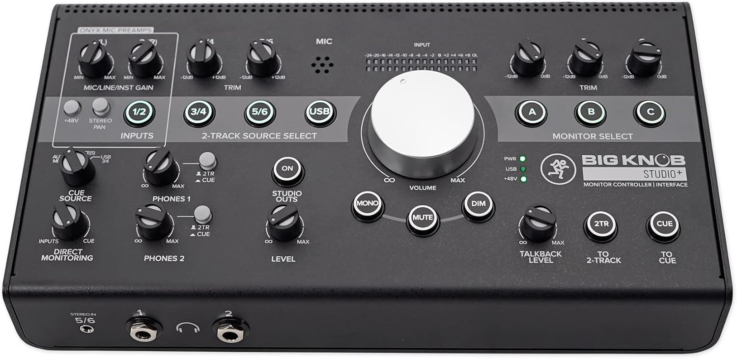 Mackie Big Knob Series, 4x3 Studio Monitor Controller 192kHz USB I/O (BIG KNOB STUDIO PLUS)