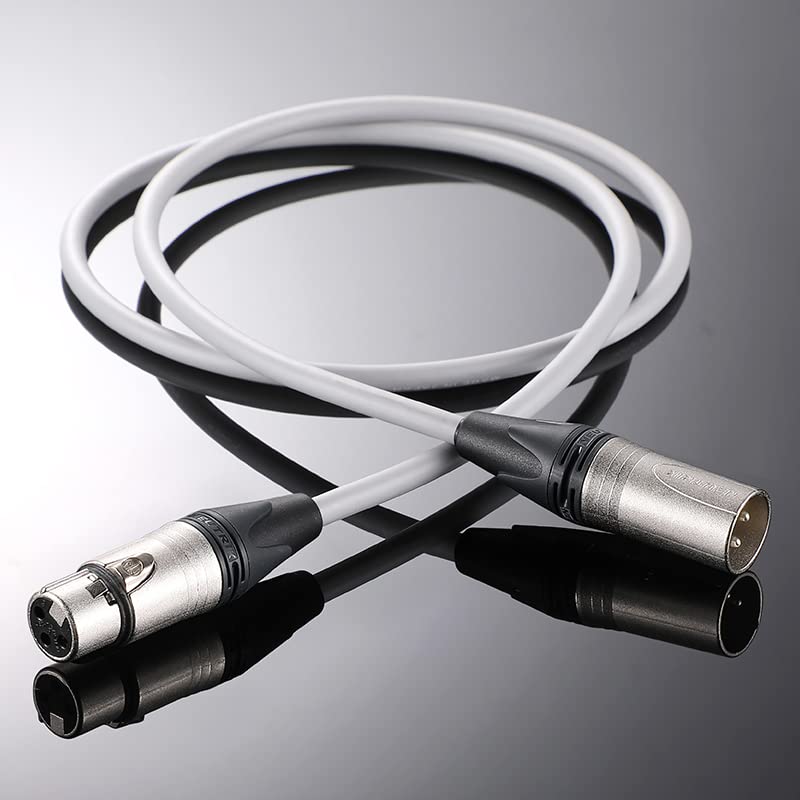 DIY Customized Line Audio Microphone XLR Cable, CANARE L-4E6 Wires NEUTRIK Silver-Plated 3 Pin XLR Male Female Plug, for Mixer Microphone Condenser Connection Extension Cable (10 Meters/Pack)