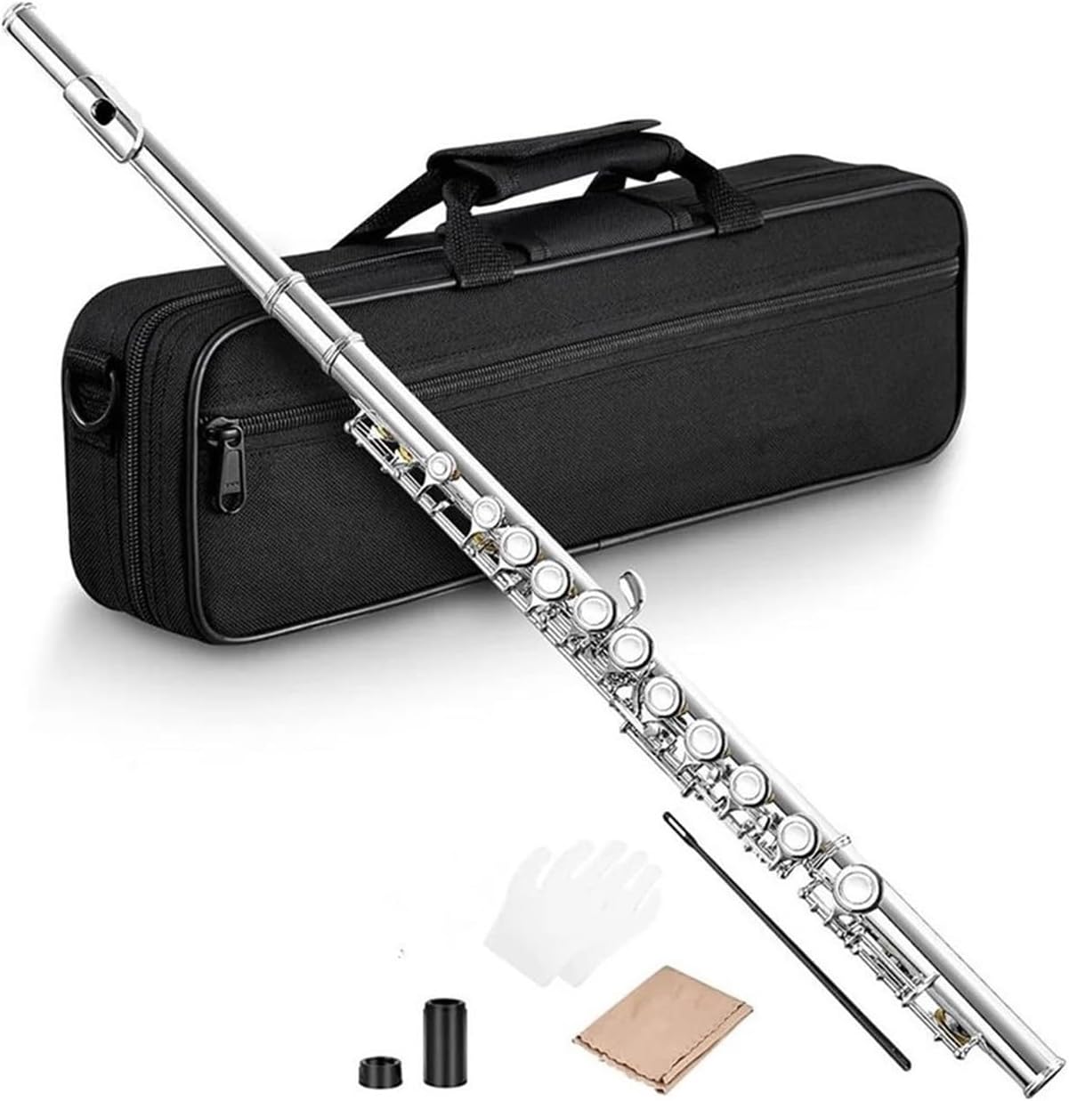 Woodwind Instrument 16 Hole White Copper C Tone Flute