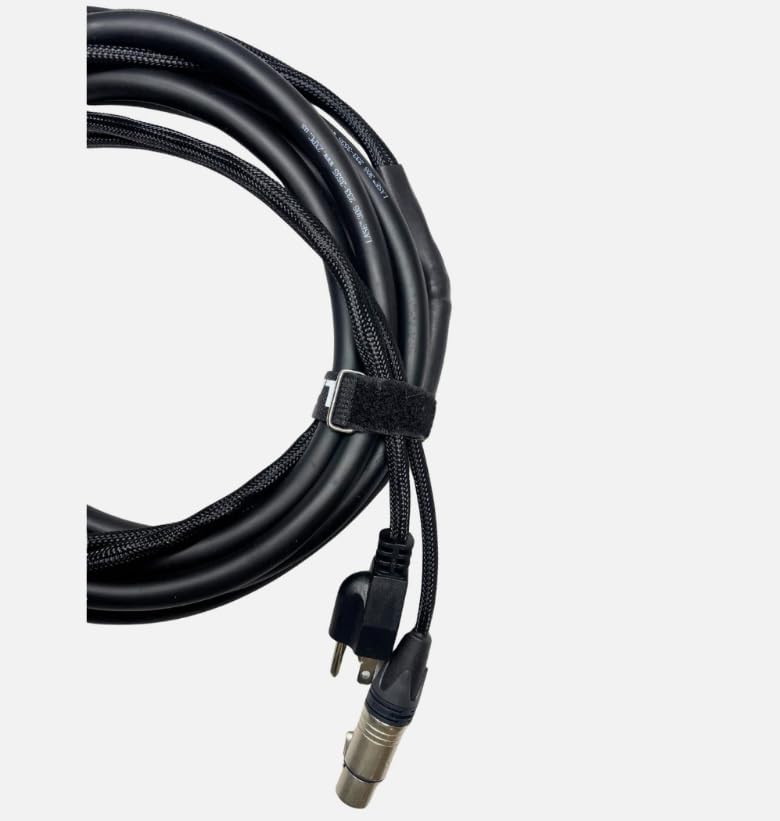 LASE 30 Ft (9.1M) Siamese PowerCon AC & XLR Audio Combo Cable (Powered Speakers)