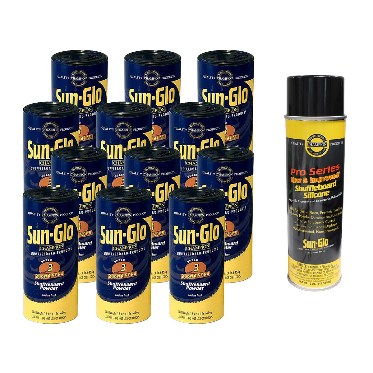 Sun-Glo 12 Cans #3 Brown Bear Wax w/ 1 Can of Silicone Spray