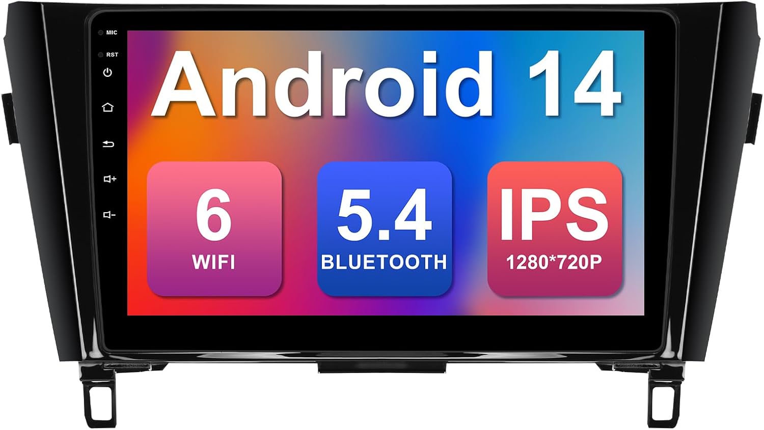 2+64G 10.1-inch Android 14 Car Stereo for Nissan Rogue X-Trail Qashqai 2014-2018 IPS Touchscreen Screen Car Radio with WiFi 6 Carplay & Android Auto Support Backup Camera GPS FM Navi Bluetooth 5.4 SWC