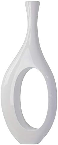 Trombone Modern Vase White Resin