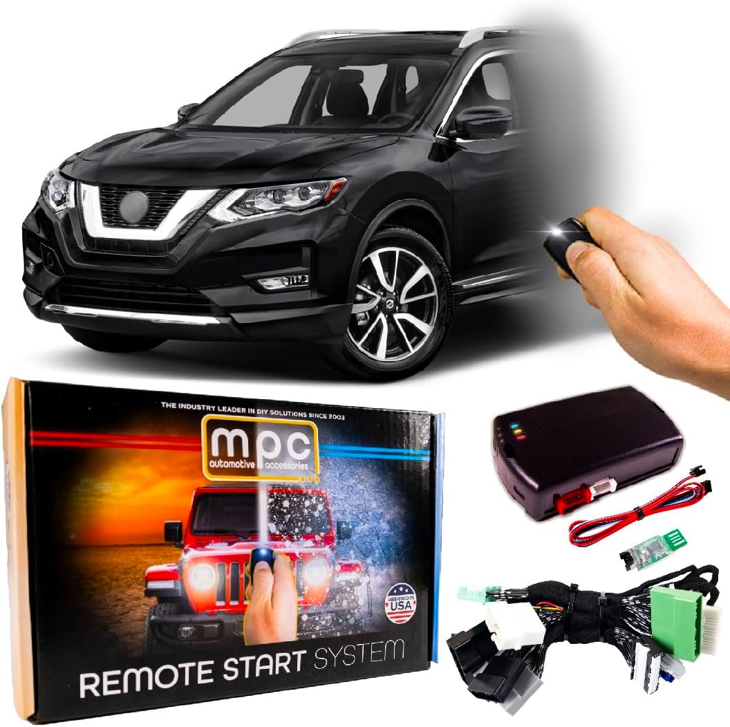 MPC Factory Remote Activated Remote Start Kit Compatible with 2014-2020 Nissan Rogue - Push-to-Start - Gas - Plugin T-Harness - USA Based Tech Support