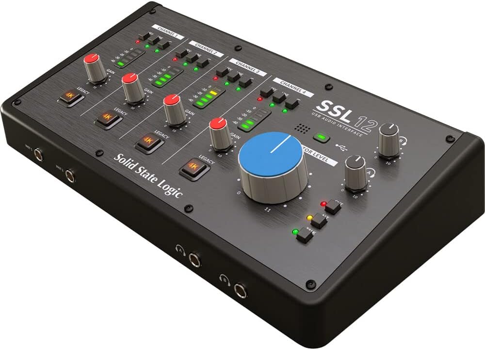 Solid State Logic SSL 12 12-In and 8-Out USB Audio Interface with Studio-Quality Audio for Professional Recording and Mixing