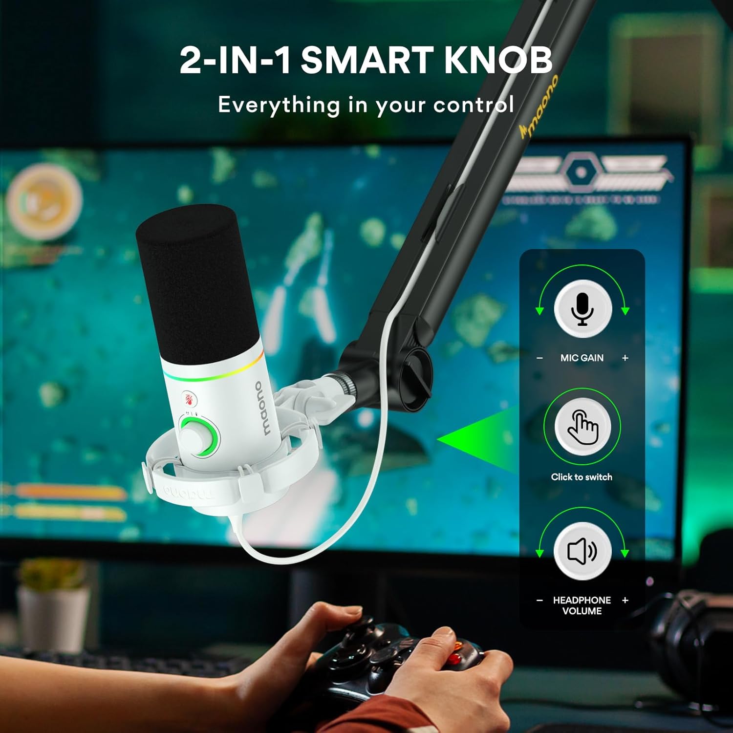 MAONO PD200X Dynamic Microphone with BA92 Boom Arm Bundle for Podcast, Studio, Streaming, Recording, Vocal