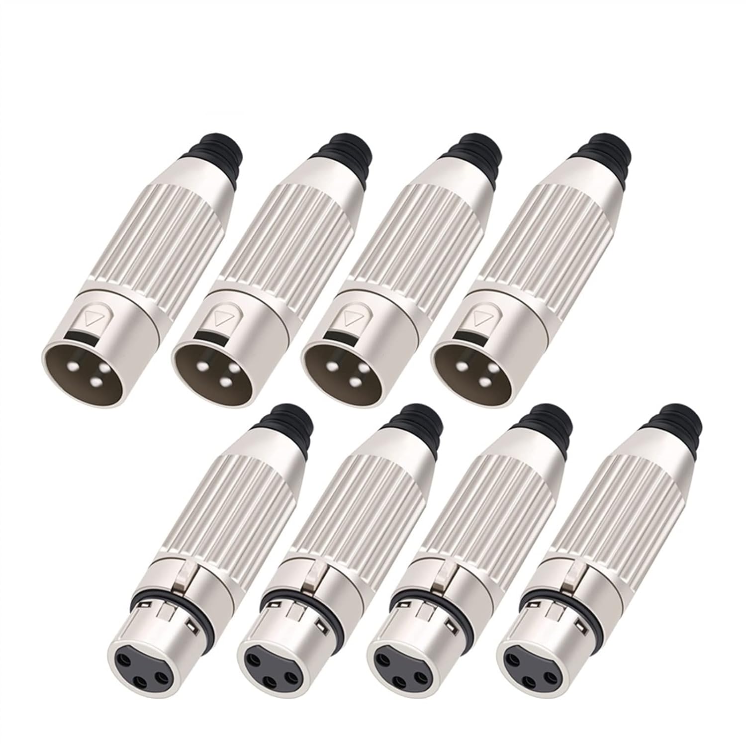 Silver Cable Soldering Straight Adapter X L R 3 Pin Male Female Plug XLR Audio Microphone Connector Adapter 10Pcs (Color : 10xD1033F)