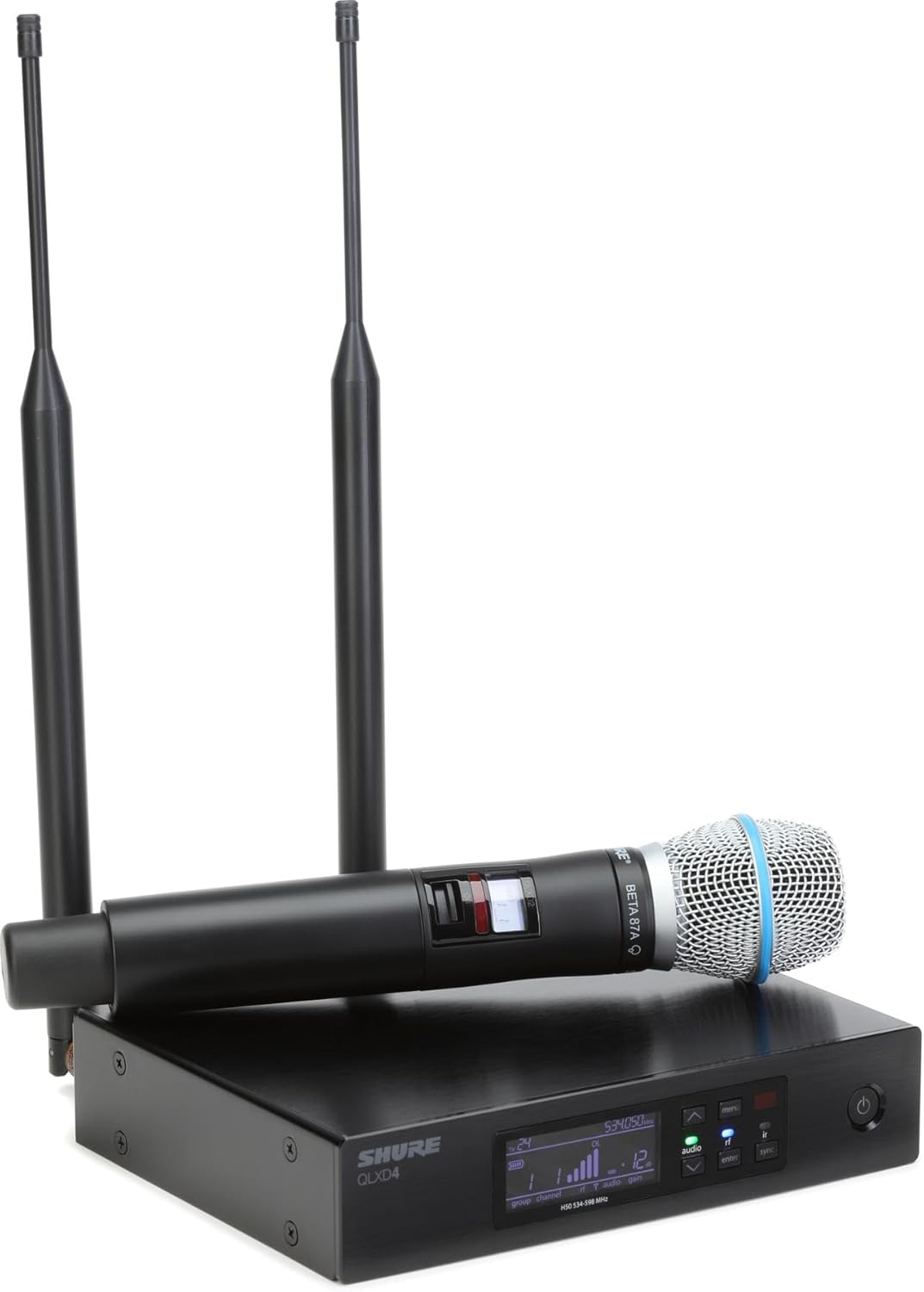 Shure QLXD24/B87A Digital Wireless Microphone System - H50 Band | Professional Sound, Reliable Performance | 534-598 MHz Range