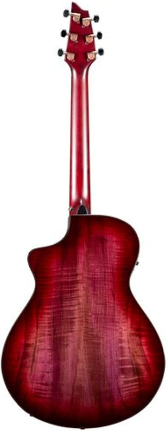 Breedlove Pursuit Exotic S Concert 6-String Myrtlewood Wood Top Acoustic Electric Guitar with Slim Neck and Pinless Bridge (Right-Handed, Pinot Burst)