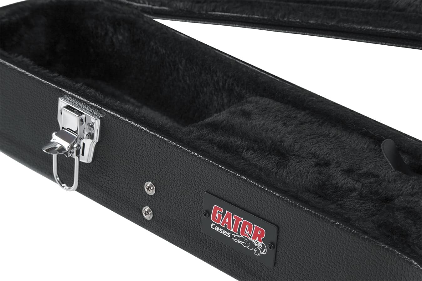 Gator GWE-LPS-BLK Hard-Shell Wood Case for Single-Cutaway Electric Guitars such as Gibson Les Paul - Bundle with Picks, Cable, Strap, and Austin Bazaar Polishing Cloth
