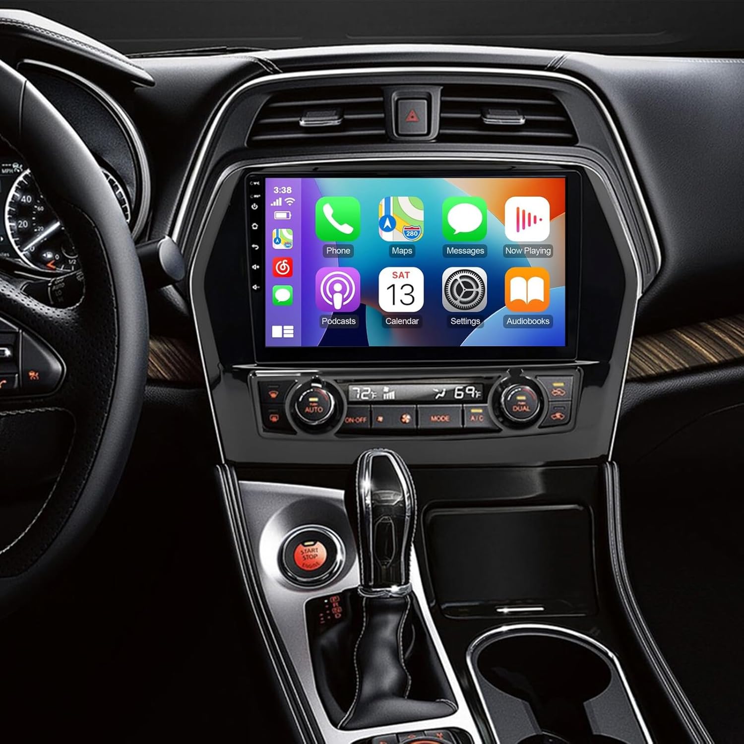 10 inch Touchscreen Car Stereo for Nissan Maxima 2016-2023, Android 15 Double Din Car Radio with Carplay & Android Auto in-Dash Navigation BT Mirror Link WiFi Backup Camera 4+64G