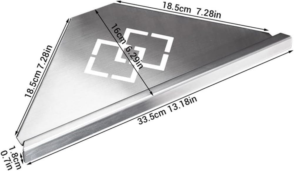 Bathroom Shelf Corner Shower Caddy Brushed Nickel Stainless Steel Wall Mounted Floating Shelves Shampoo Shower Gel Organizer Shelf Rustproof -A-Black-2R (A black)