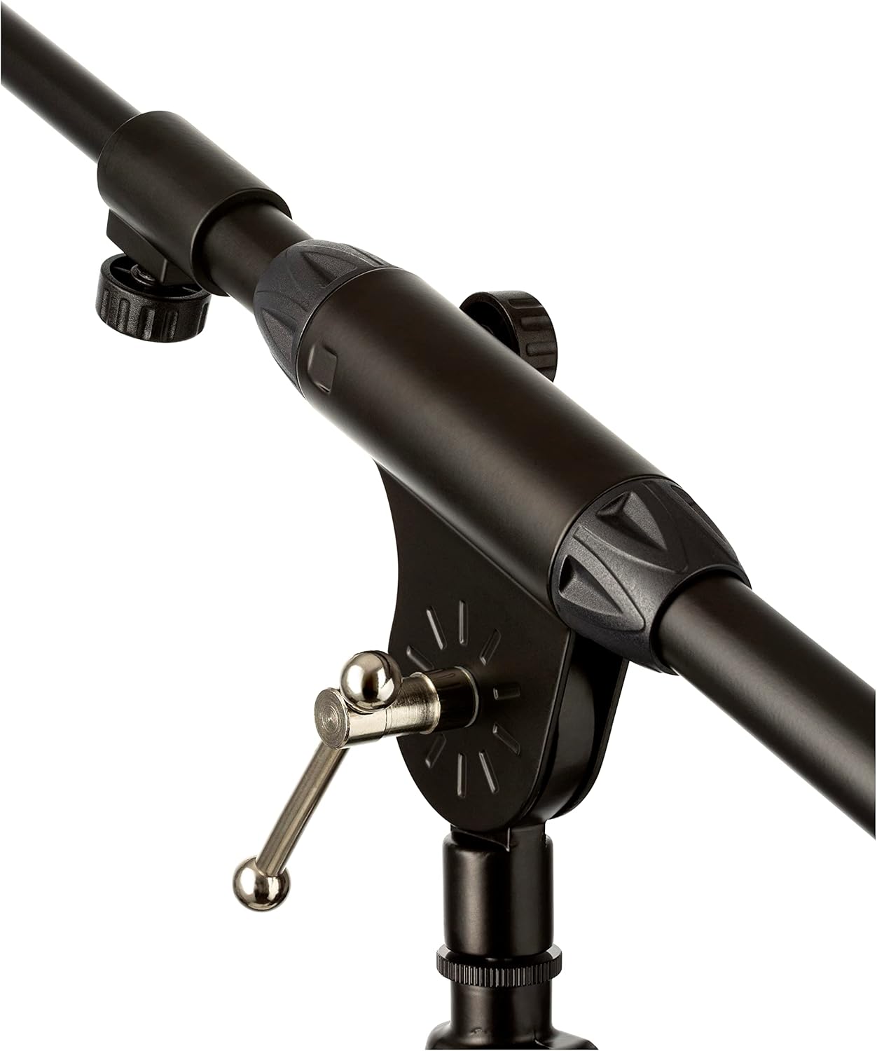 Tripod Mic Stand, One-Handed Clutch Height Adjustment and Telescopic Boom Arm - Cable Management Clips, Universal Mic Holder Mount, Adapter and Carry Bag included