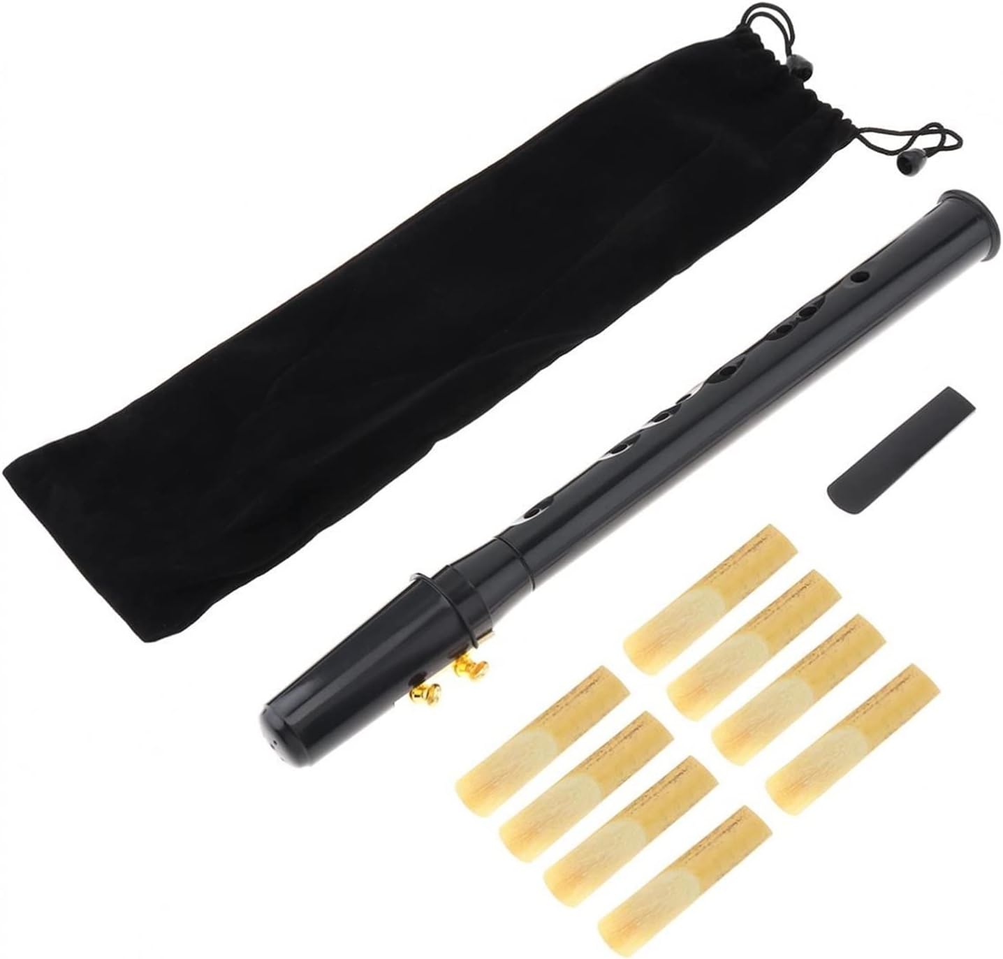 Sax Replacemen Set 8 Hole Mini Black Little Saxophone Pocket Sax Portable with Sax Reeds Carrying Bag for Beginners Saxophone Accessories