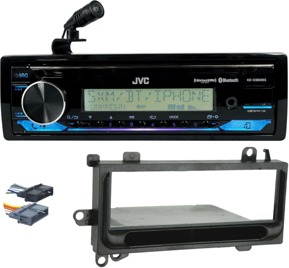 Audiosavings Bundle: JVC KD-X38MBS 1-Din Car/Marine/UTV/Motorcycle Stereo Receiver w/Bluetooth/USB Bundle with METRA 70-1817 CD Harness, Metra 99-6000 in-Dash Radio Mulit-Kit (3 Items)