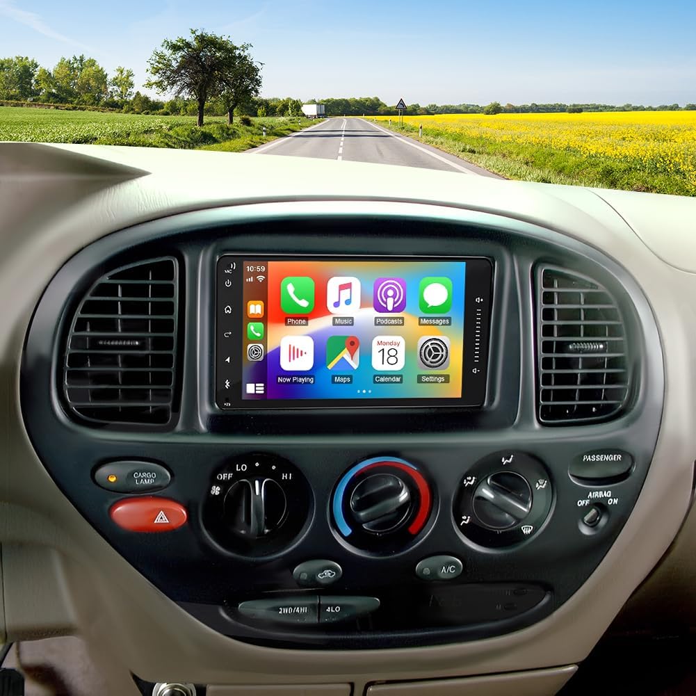 Android 14 Car Radio Stereo for Toyota Sequoia 2003 2004 2005 2006 2007,7 inch Touchscreen Head Unit with CarPlay & Android Auto,GPS Bluetooth WiFi FM/RDS Mirror Link Backup Camera SWC