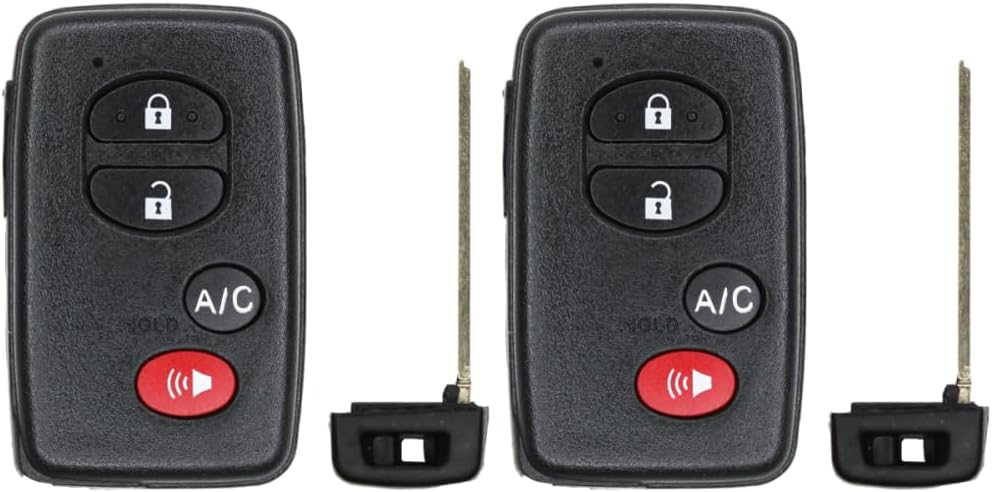 Replcament Smart Key Fob for Toyota Prius 2010-2011 FCC HYQ14AAB E Board Part Number 89904-47420 8990447420 Pack of 2