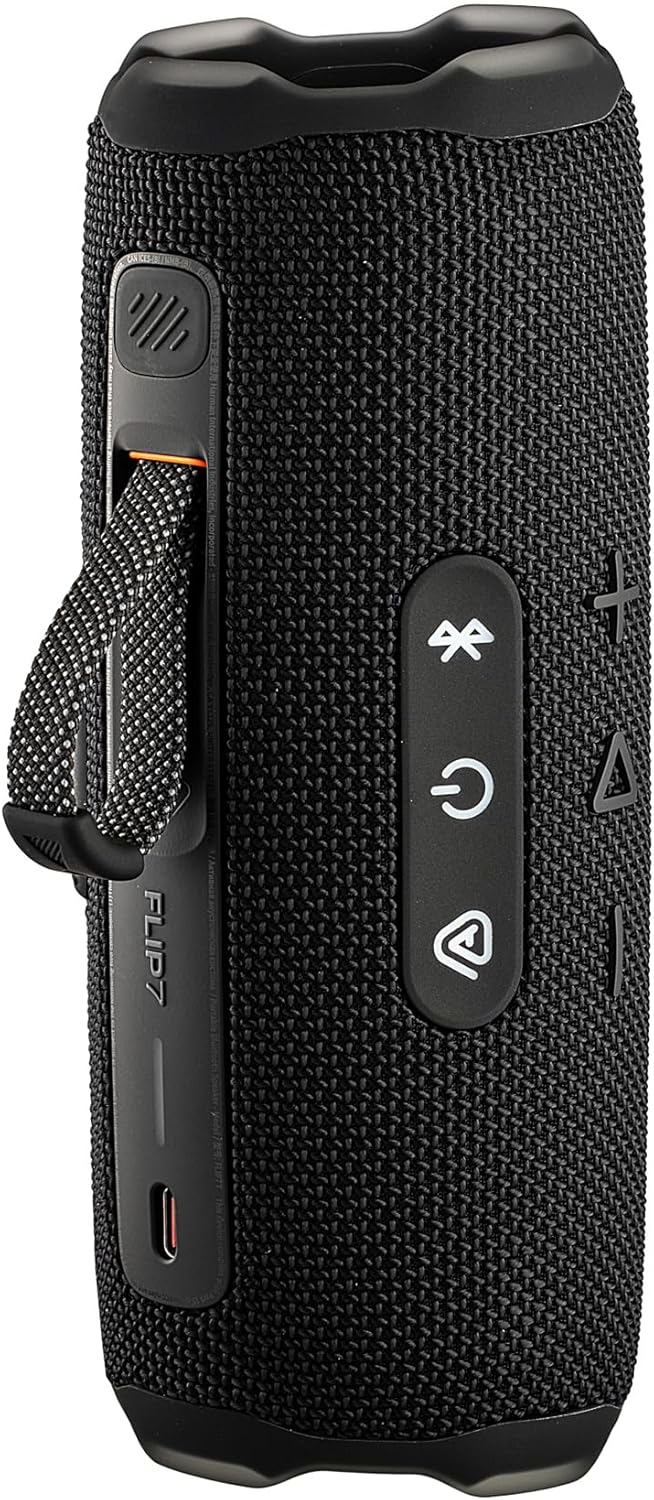 JBL FLIP 7 (Black) Waterproof Portable Speaker Bundle with X-Halo Hardcase (Black)