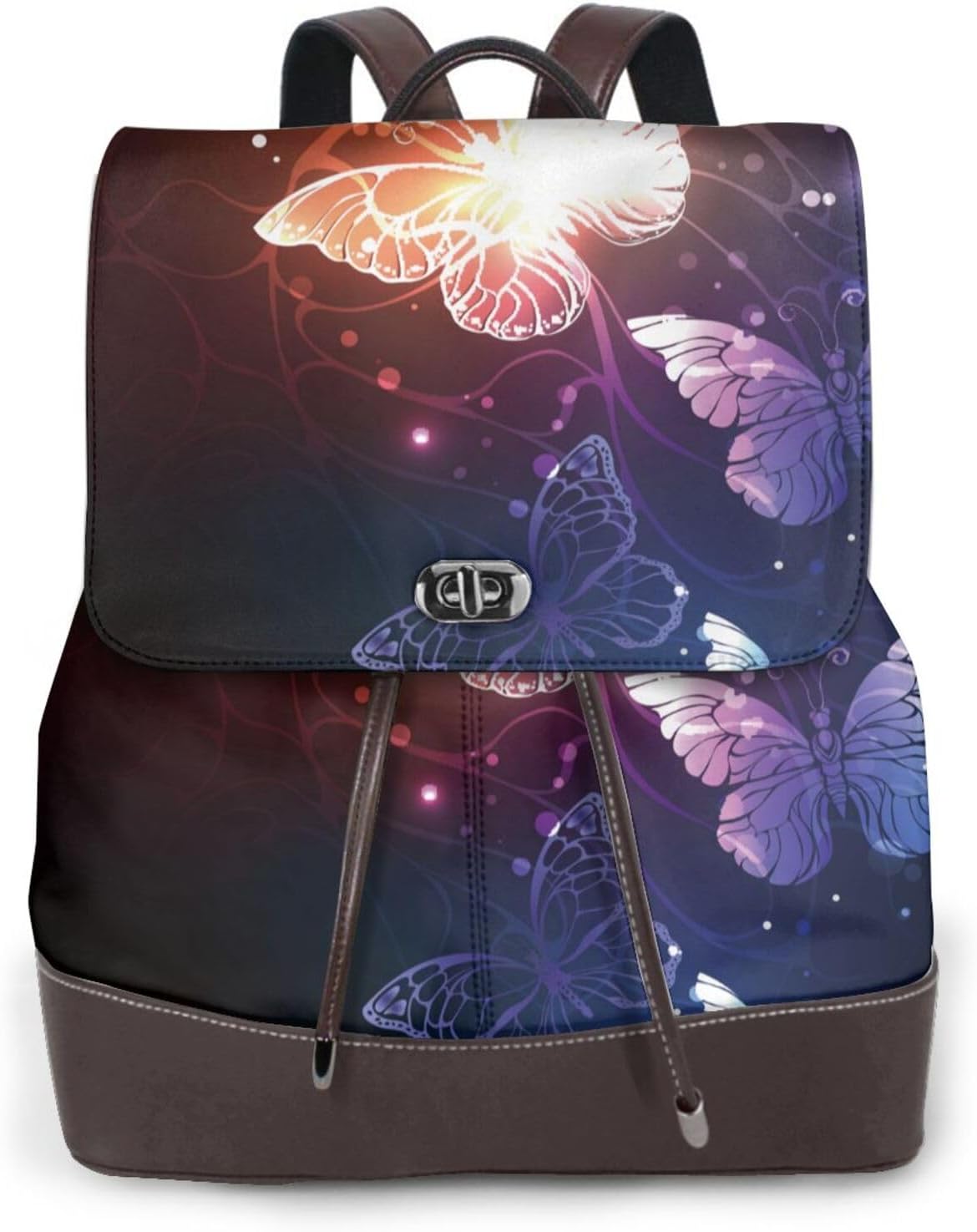 Glowing Night Butterfly 1 for Womens Backpack Purse Microfiber PU Anti-theft Large Fashion Designer Travel Bag Ladies Shoulder Bags