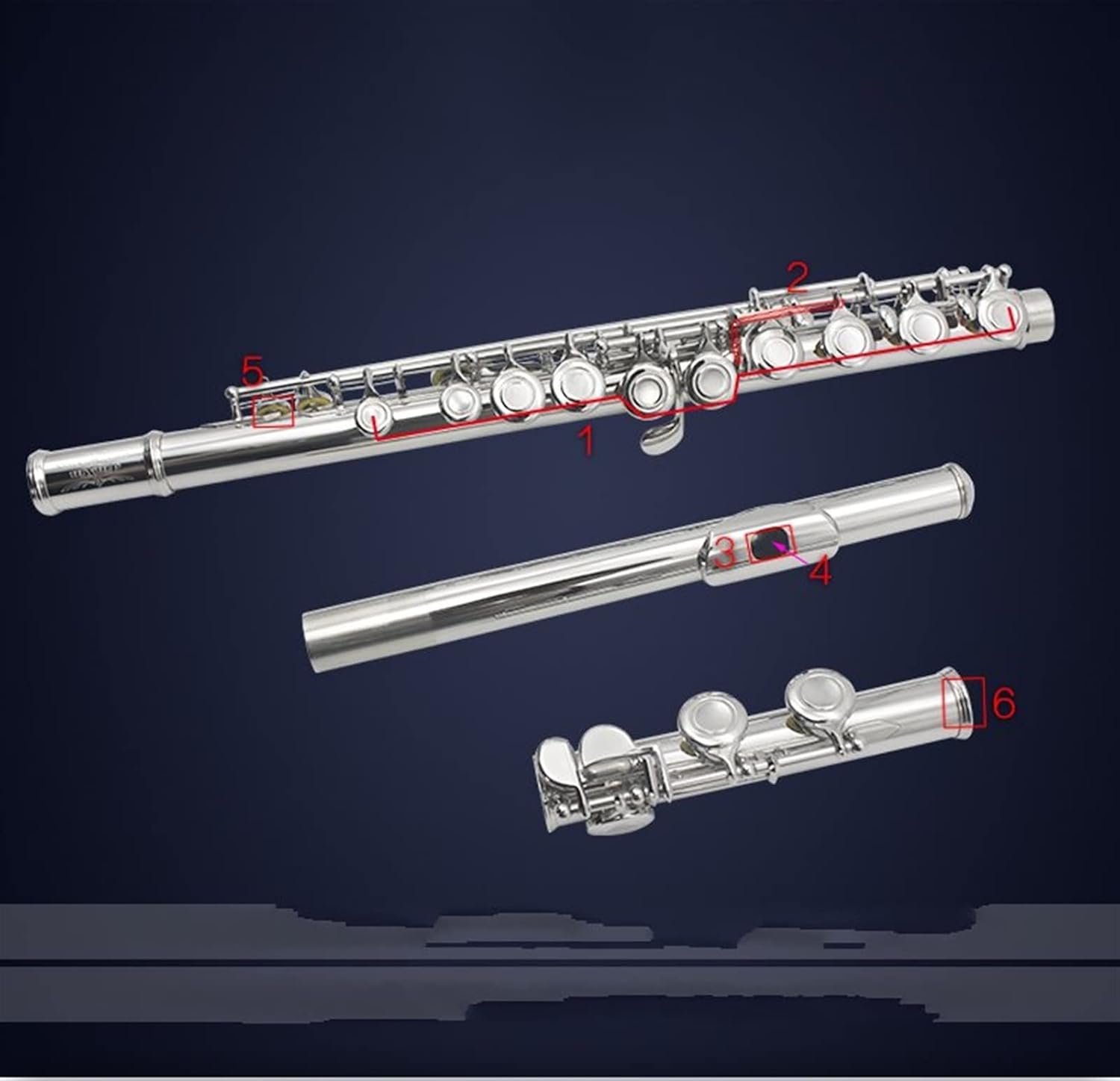 Flutes Left-Handed 16-Hole C Key Flute Closed Holes Nickel-Plated Backhand Woodwind Musical Instrument