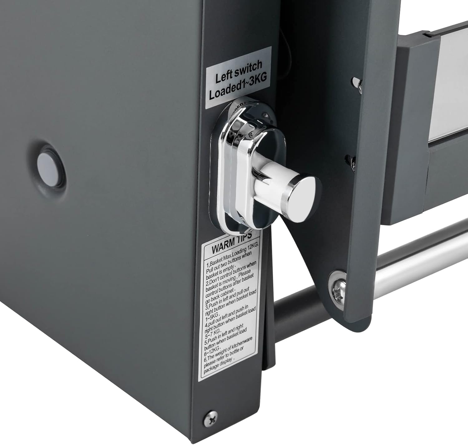 Pull Down Shelf, 24 Inch Upper Kitchen Wall Cabinet Storage Organizer, 2-Tier, Pneumatic Assist, Adjustable Storage Rack, Hydraulic Pull Down Basket, for Kitchen, Pantry, Cabinet