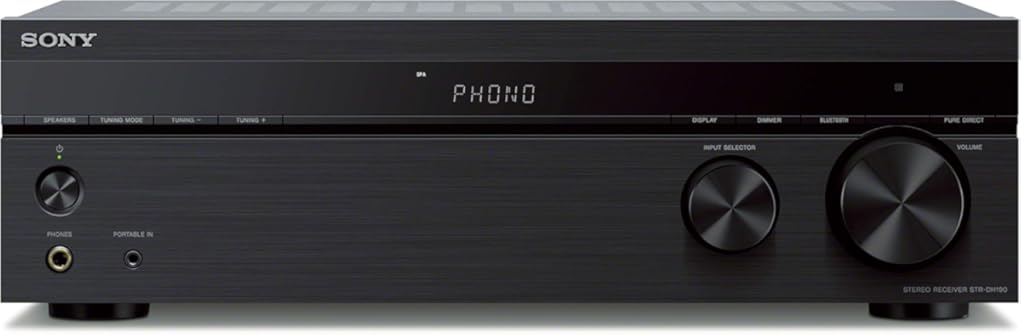 Sony STRDH190 2-ch Home Stereo Receiver with Phono Inputs & Bluetooth Black