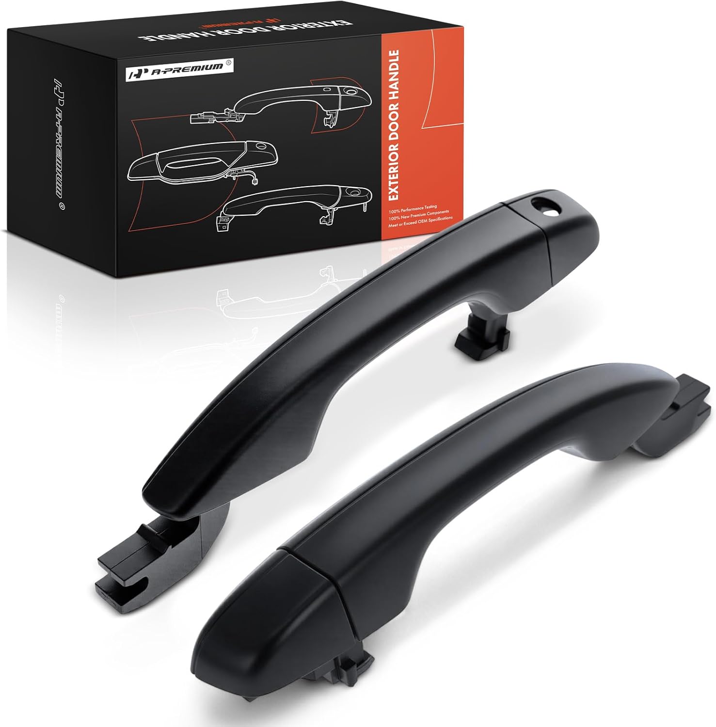 A-Premium Outside Exterior Door Handles Compatible with Honda Accord 2018 2019 2020 2021 2022, Primed Black, 2-PC Set, Front Driver and Passenger Side