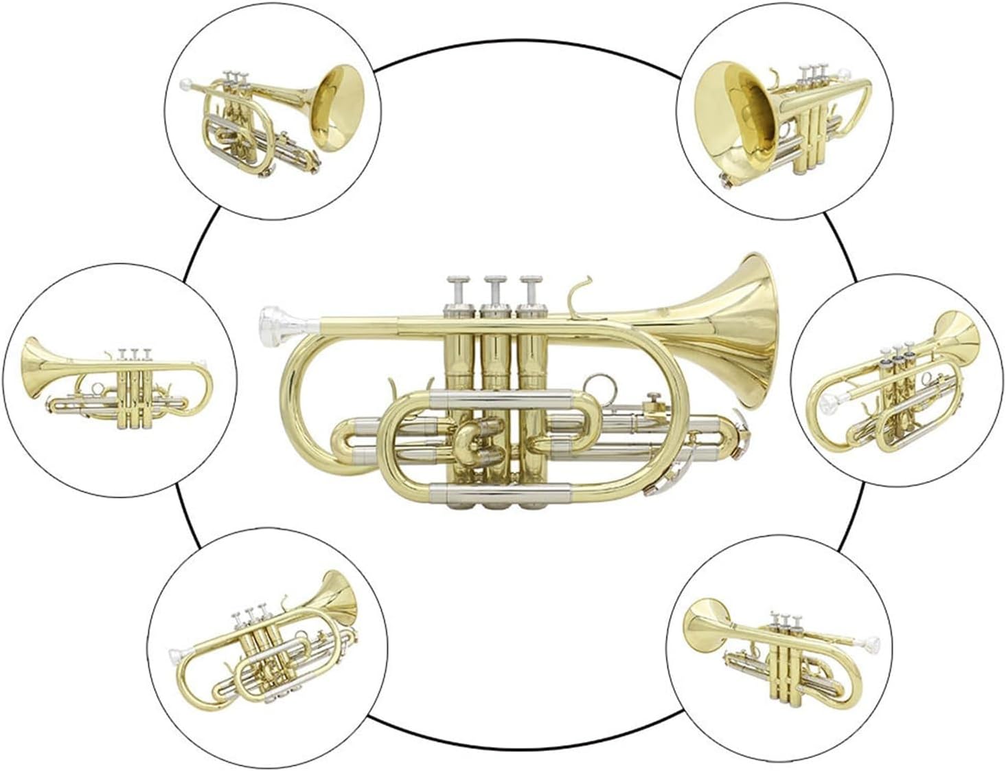 B flat cornet brass mini trumpet instrument