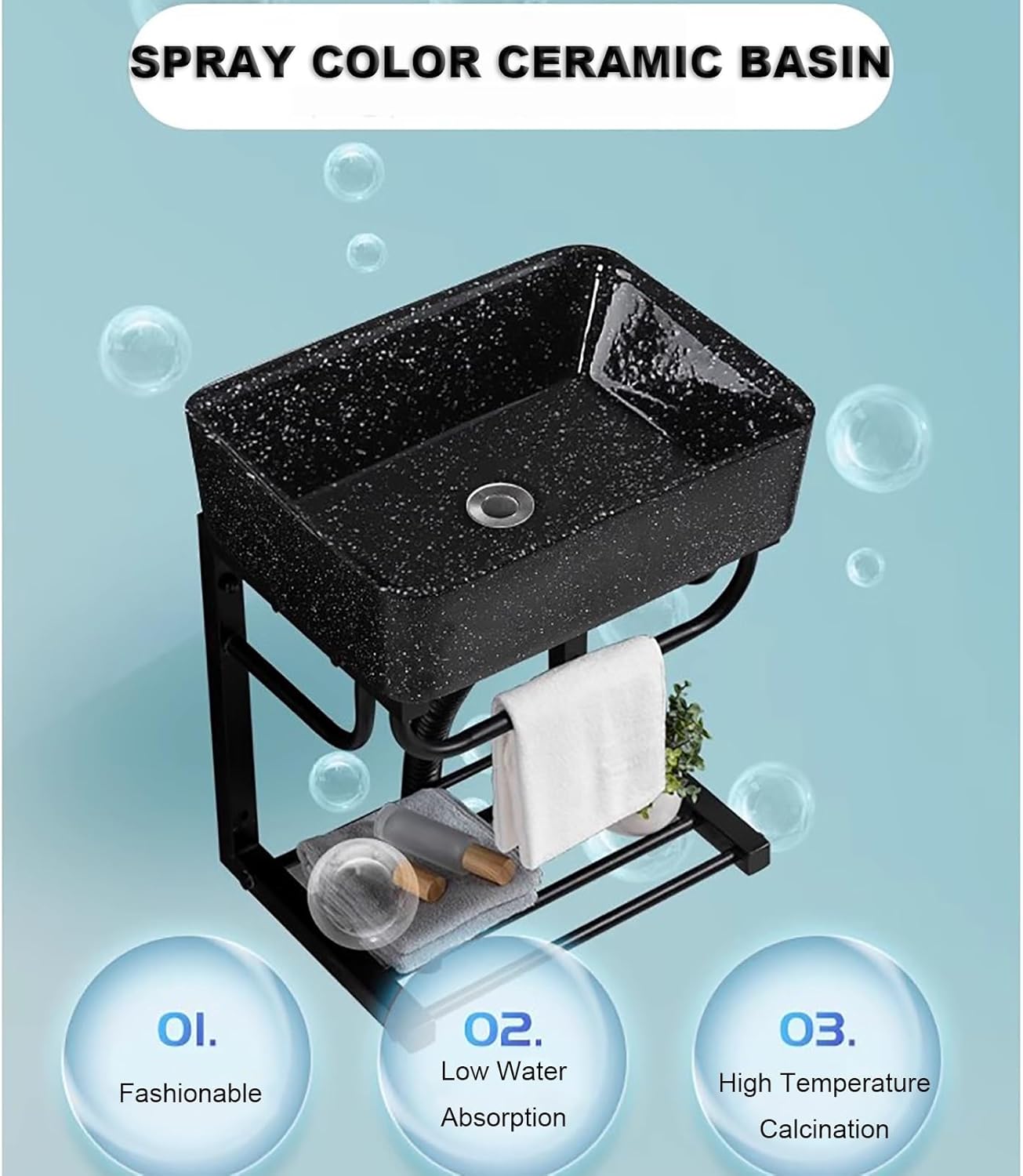 DOSSAE Vessel Sink Vanity,Vitreous China Bathroom Sink,Vitreous China Bathroom Sink,Wall Mount Corner Sink,Corner Sink Vanity,with Faucet Hole,for Home Kitchen Patio Room. (Size : Wall-Mounted)