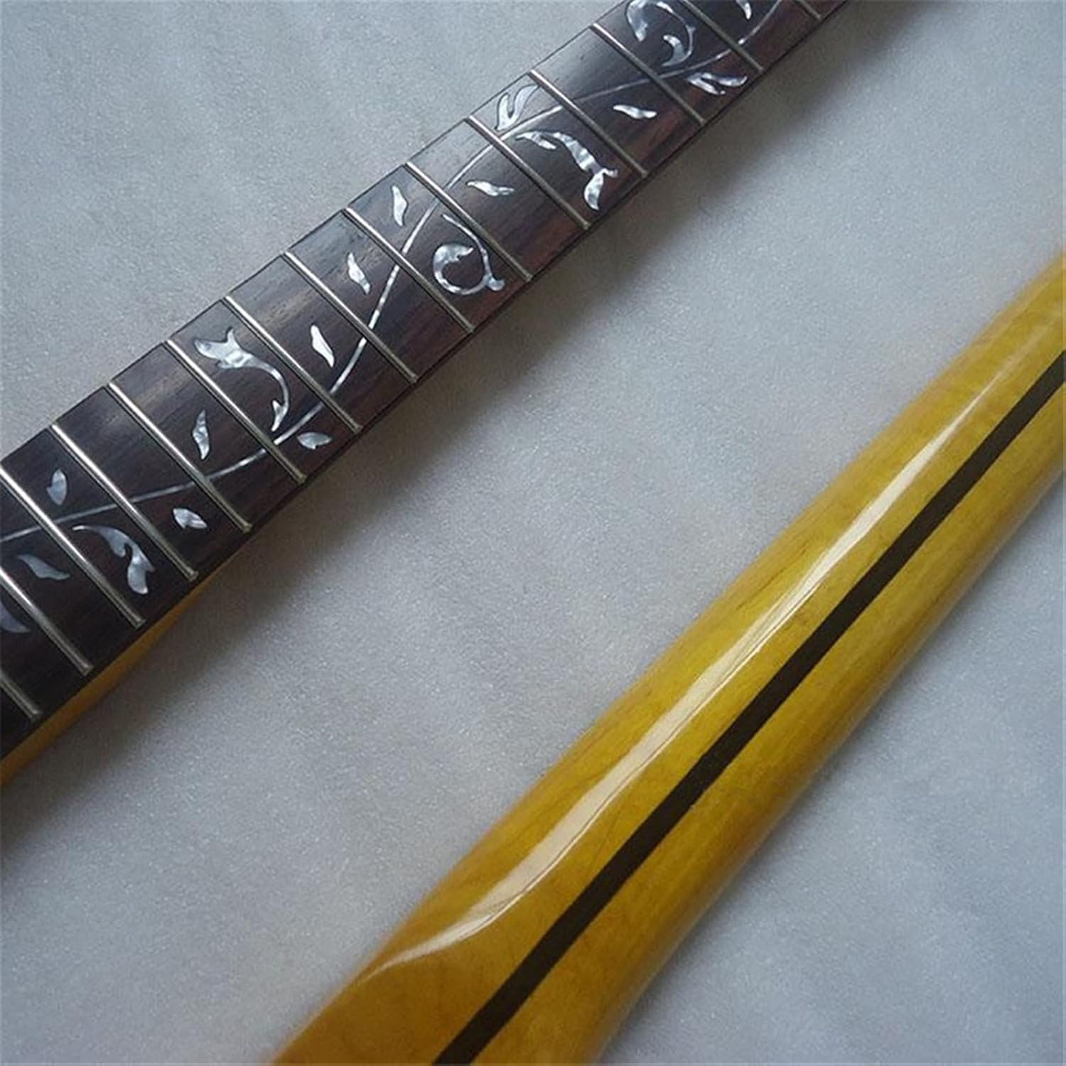 21 22 Frets Maple Electric Guitar Neck Yellow Guitar Accessories Parts Unfinished Guitar Neck (Color : 22frets)