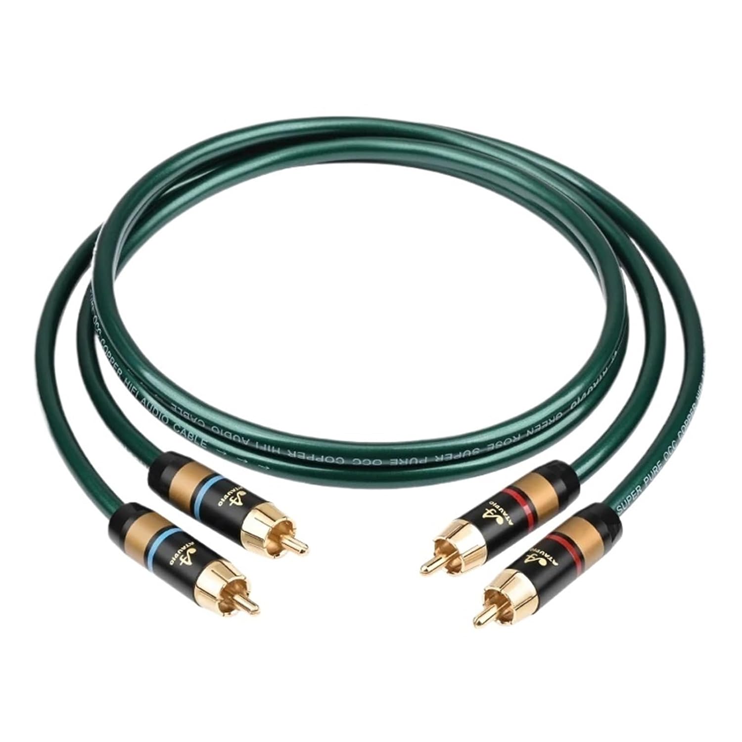 1 Pair HiFi RCA Audio Cable for Amplifier DAC TV DVD High-Performance Premium Hi-Fi Audio Cable 2RCA to 2RCA Interconnect Cable(2m)