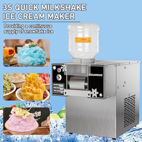 Korean Kakigori Machine ES - Versatile Snowflake Ice Shaver, Speed Adjustable Shaved Ice Maker, 60KG Capacity for Bingsu, Creamy Desserts & Smoothies