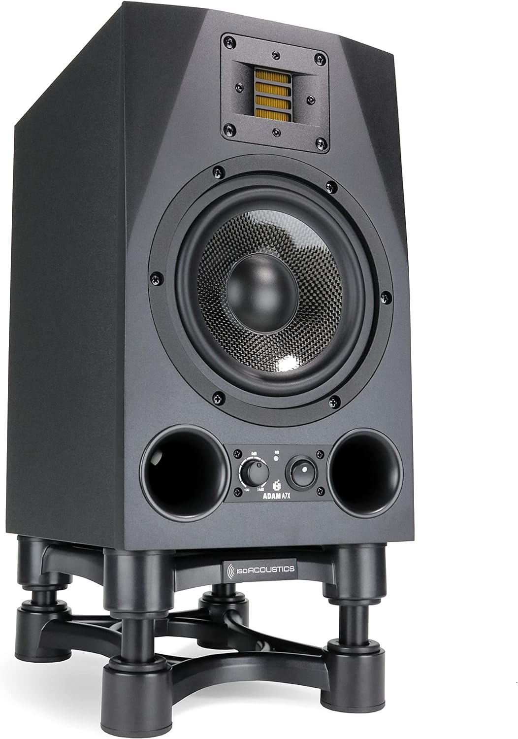 IsoAcoustics Iso-Stand Series Speaker Isolation Stands with Height & Tilt Adjustment: Iso-200 (7.8” x 10”) Pair