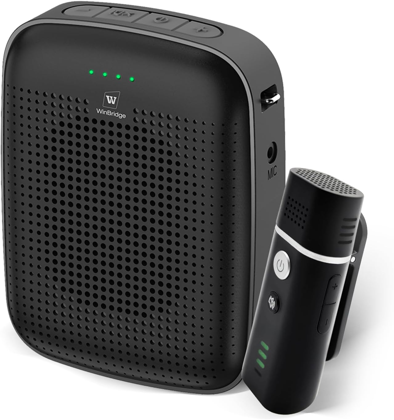 Voice Amplifier with Wireless Lapel Microphone - Personal Megaphone for Teachers, 15W Portable Mini Bluetooth PA System and Clip-on Lavalier Mic for Classroom, Speech, Yoga, Tour Guide - A006