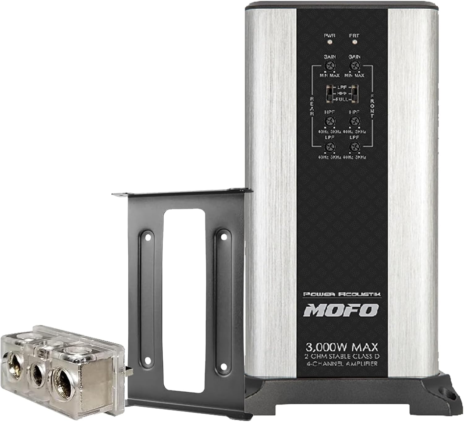 Power Acoustik Class D 4 Channel Amplifier – 3000 Watt Subwoofer Amplifier for Car Audio, Compact and Stylish Car Amplifier with Variable Bass Boost and Signal Protection