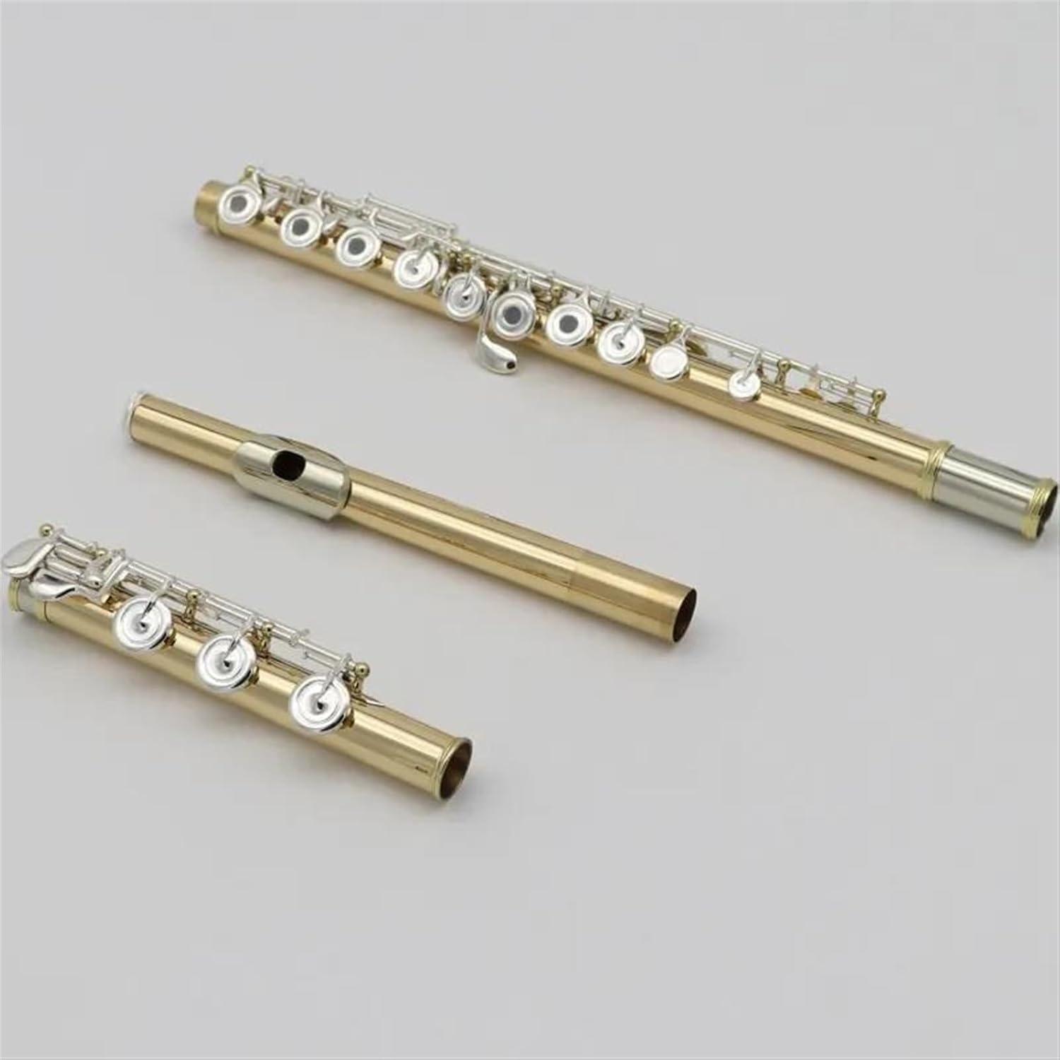 Flute Set French Silver-Plated 17-Hole Gold-Copper Alloy Material C-Key Woodwind Instrument
