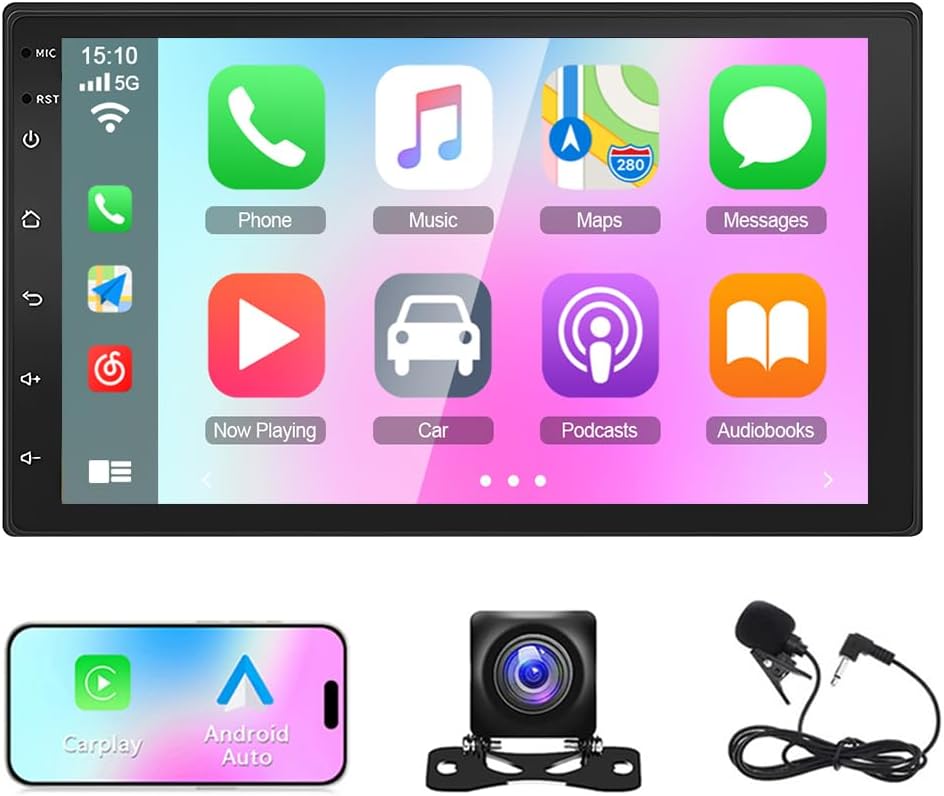 Android 13 Car Stereo Radio for 2007-2012 Nissan Sentra,Rogue 2008-2011,Frontier 2005-2008,Pathfinder 2005-2010,Qashqai 2007-2011,7 Touchscreen with CarPlay & Android Auto,GPS BT Backup Camera,2+32G