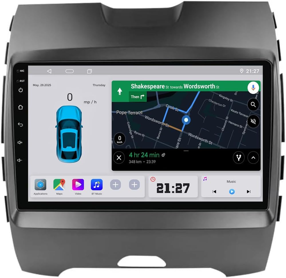 FELLOSTAR for 2015-2018 Ford Edge 2 Radio Update Car Stereo Replacement Head Unit with Carplay & Android Auto 8-Core 2+32G 9-Inches QLED Touch Screen