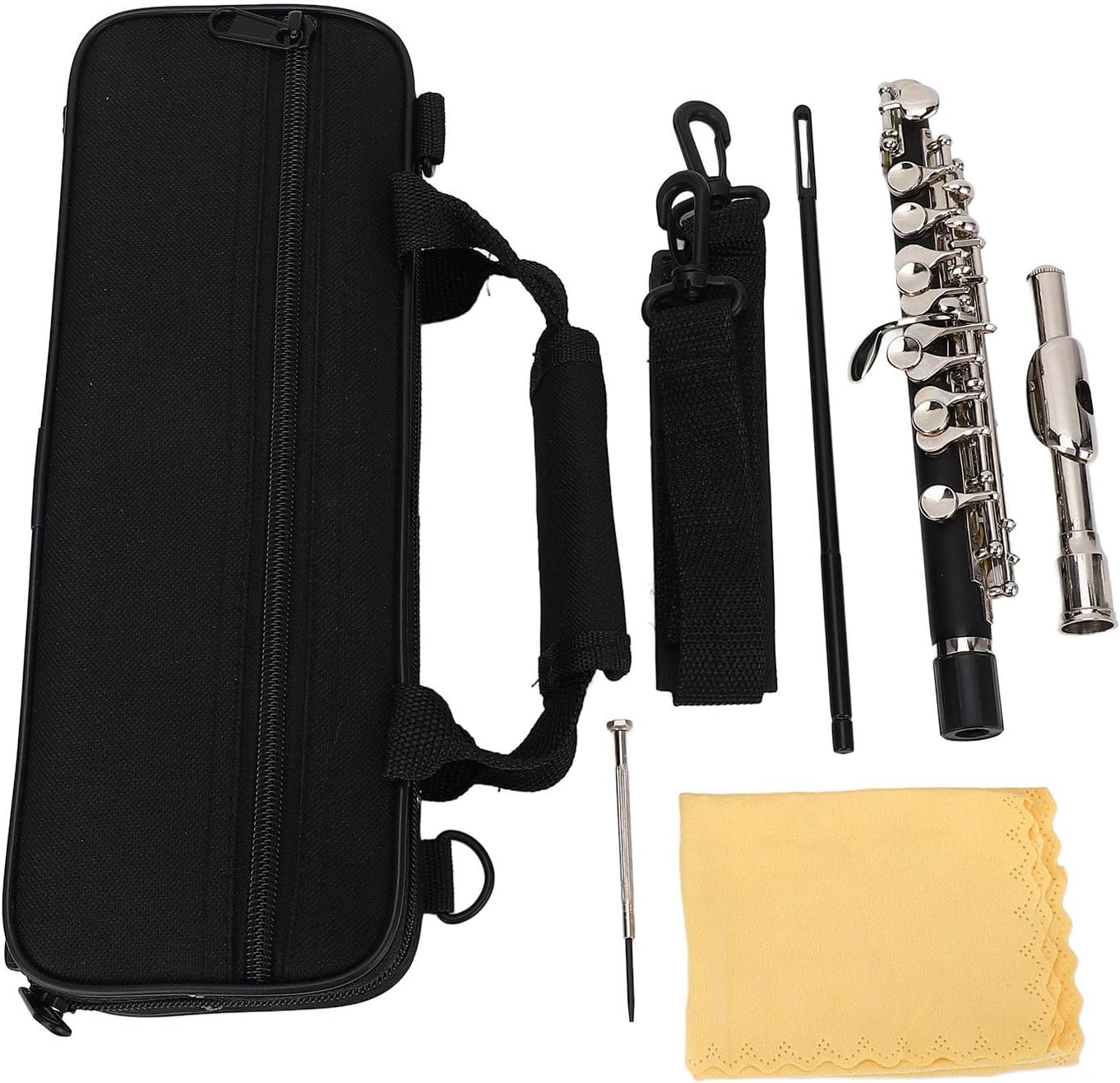 Aramox C Piccolo Flute Instrument with CNC Processed Bladder Holes, Easy to Play for Beginners, Suitable for the Note Test, Musical Initiation