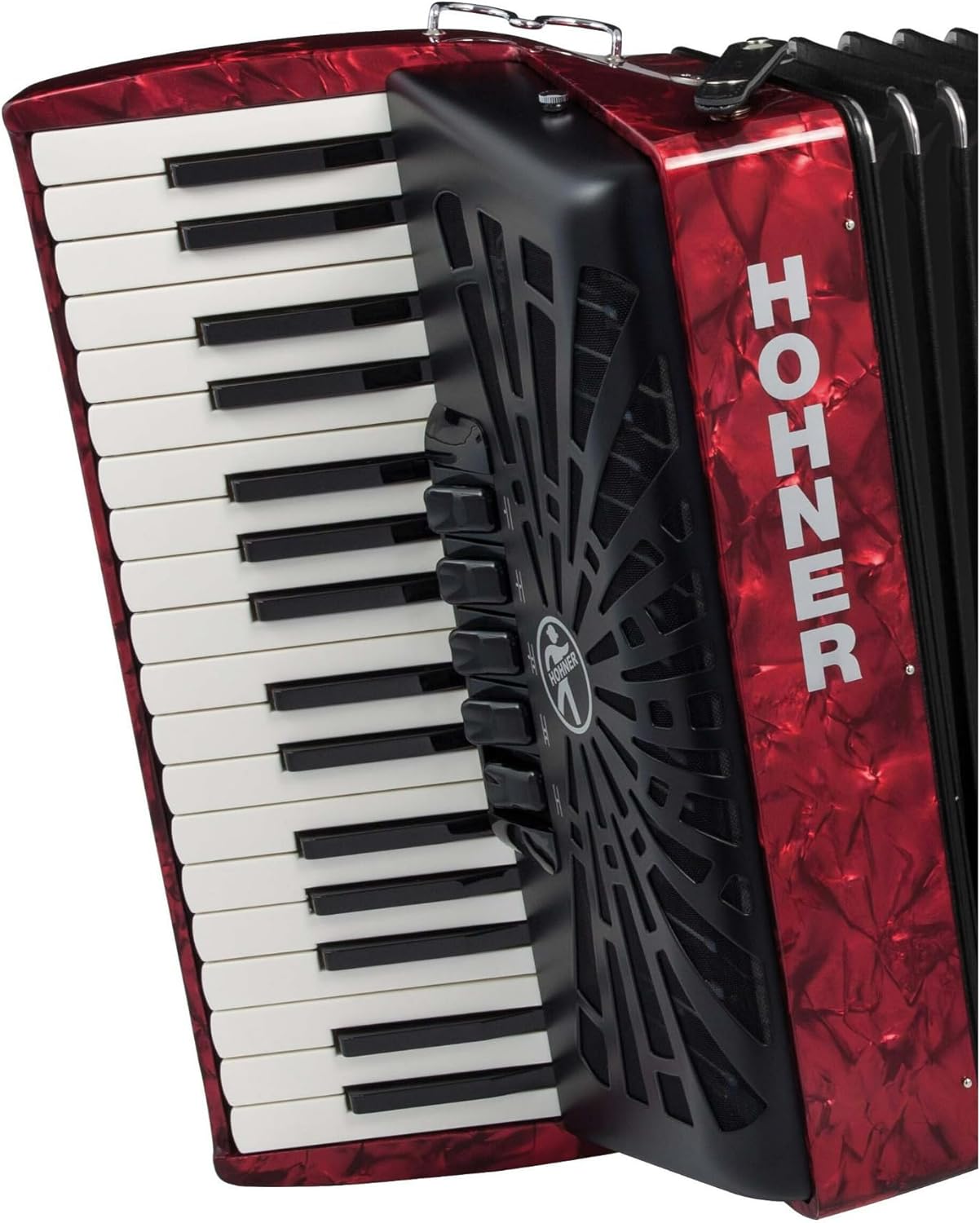 Hohner Bravo III 72 Chromatic Piano Key Accordion (Pearl Red)