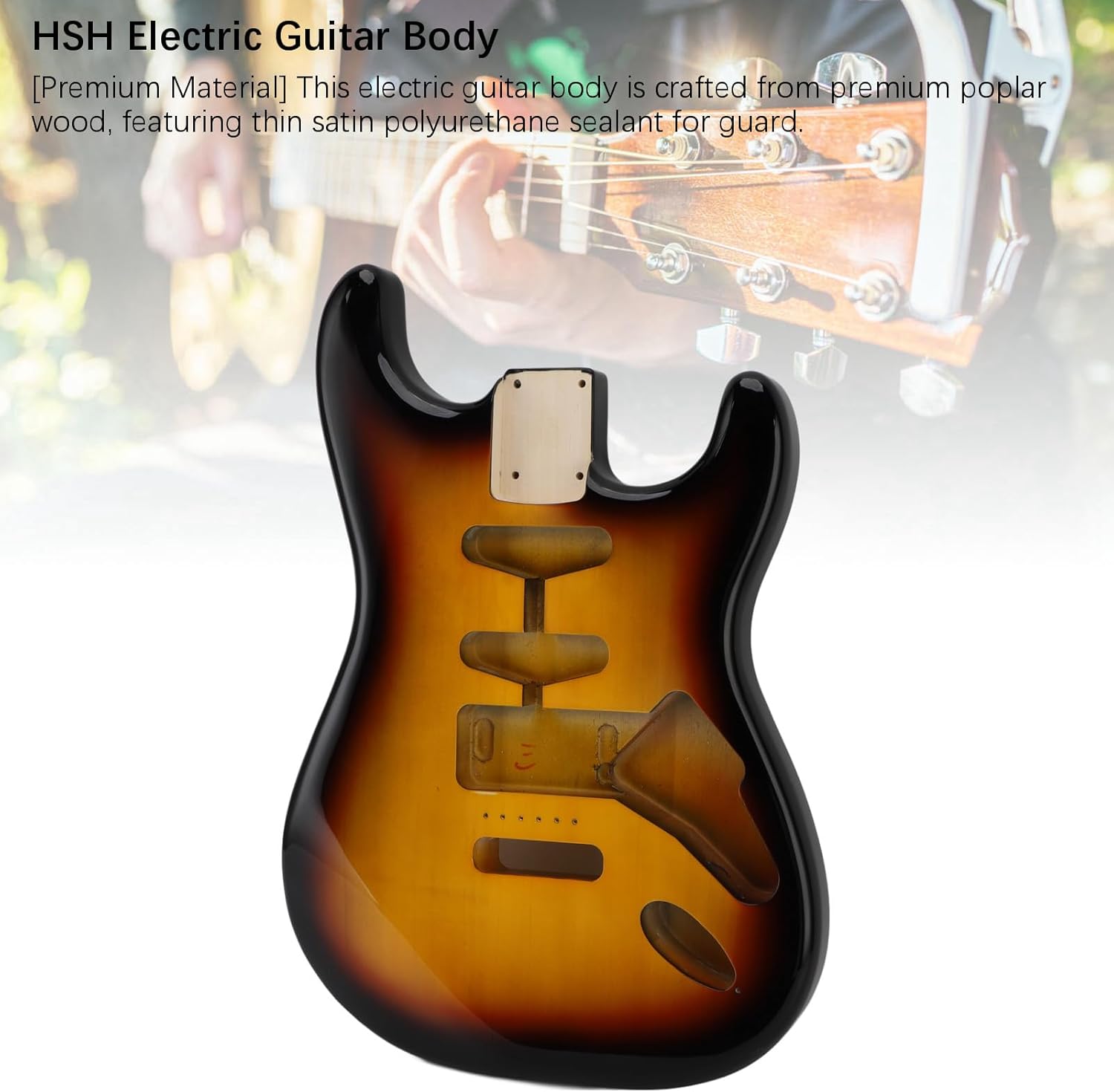 Electric Guitar Body Poplar Wood Standard HSH Route 3 Tone Sunburst Electric Guitar Body ST Style