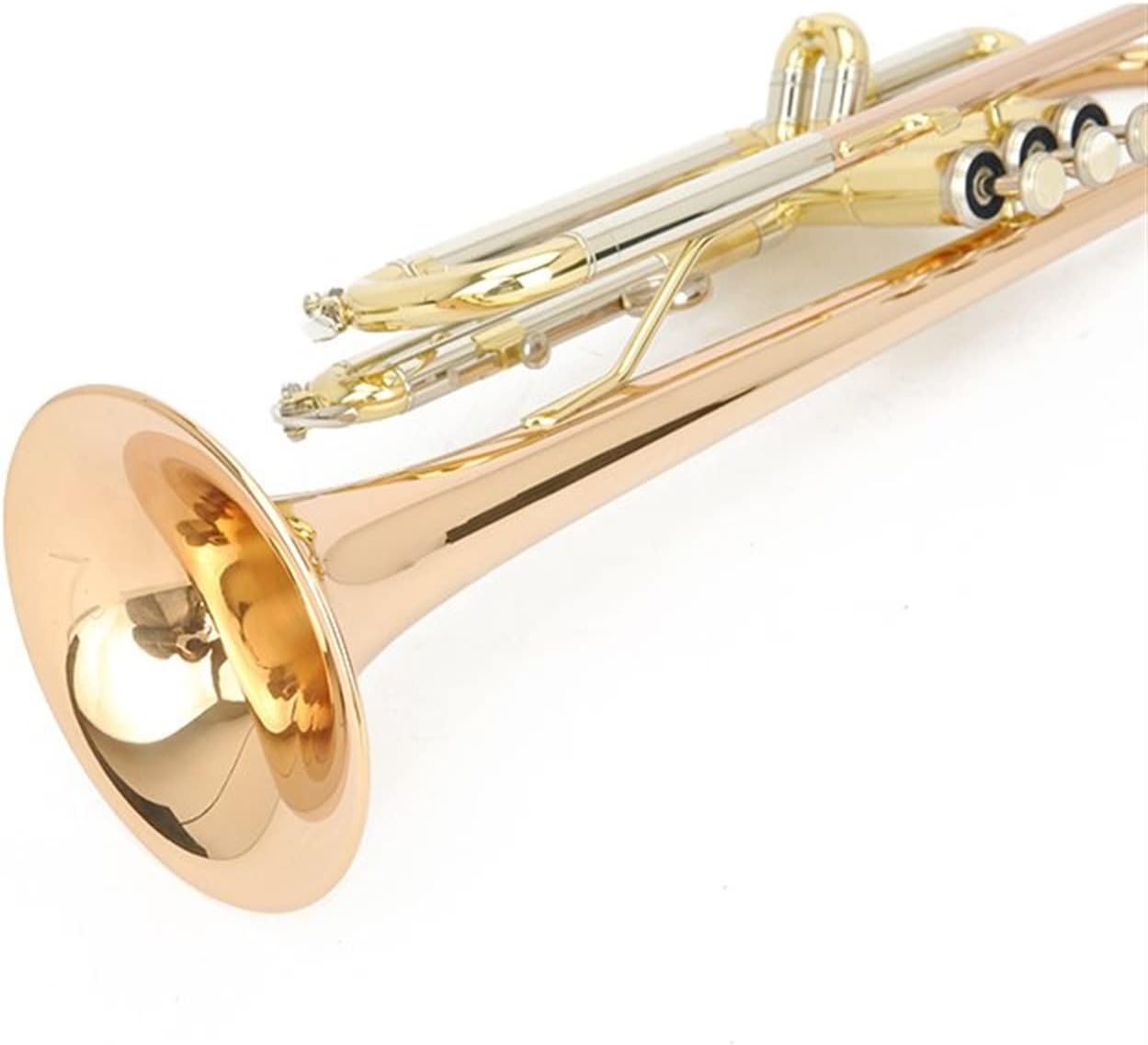 KESHUO B-Flat Phosphor Bronze Blow Rod Two-Color Trumpet Instrument Small Stage Wind Band Brass Instrument Trumpets
