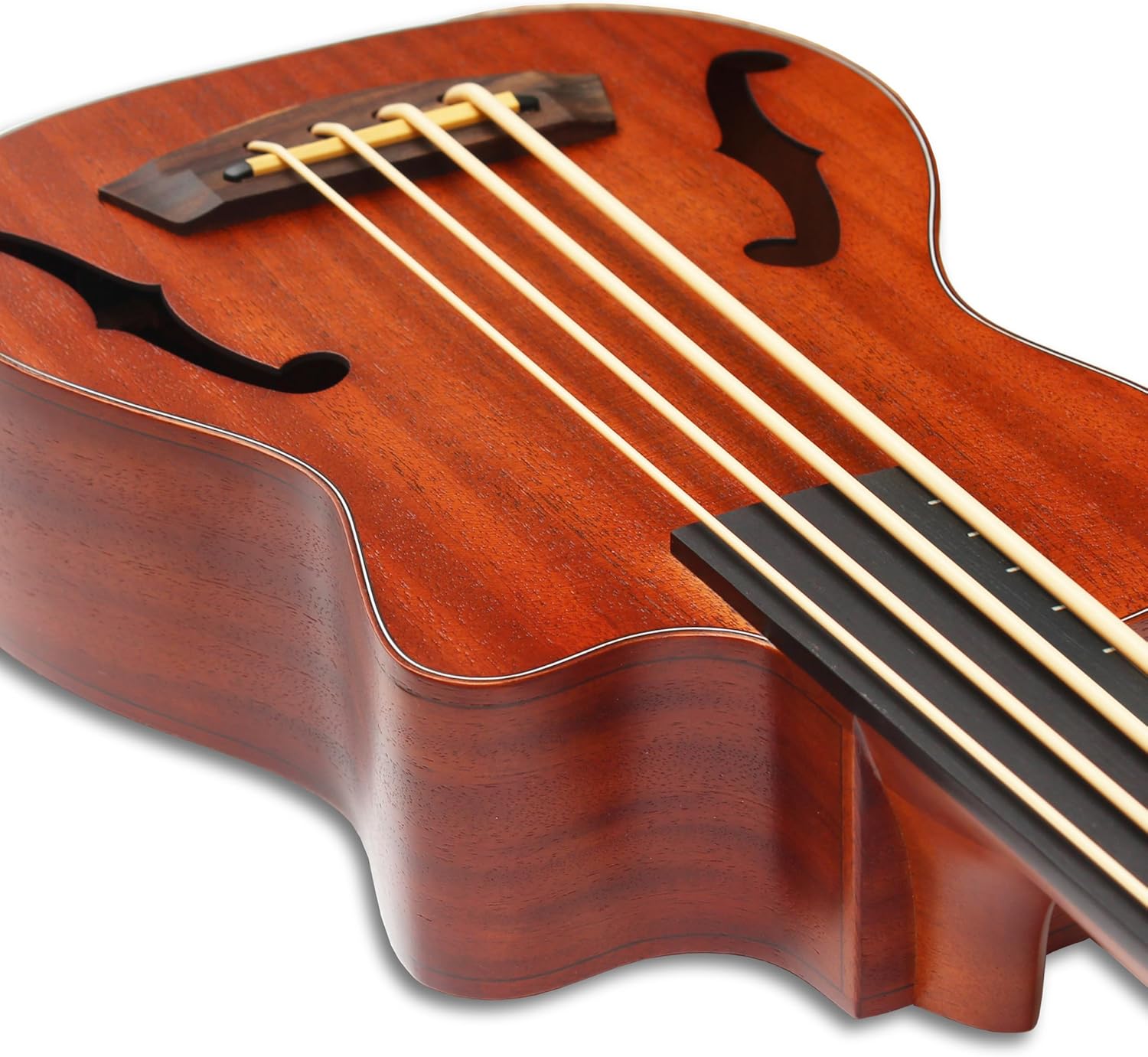 Batking Ubass Electric Ukulele Bass, 30 inch Baritone Bass Ukelele Fretless, Electric Acoustic Bass Uku Wtih Gig Bag (Machine Head Upgraded, Fretless Ubass)