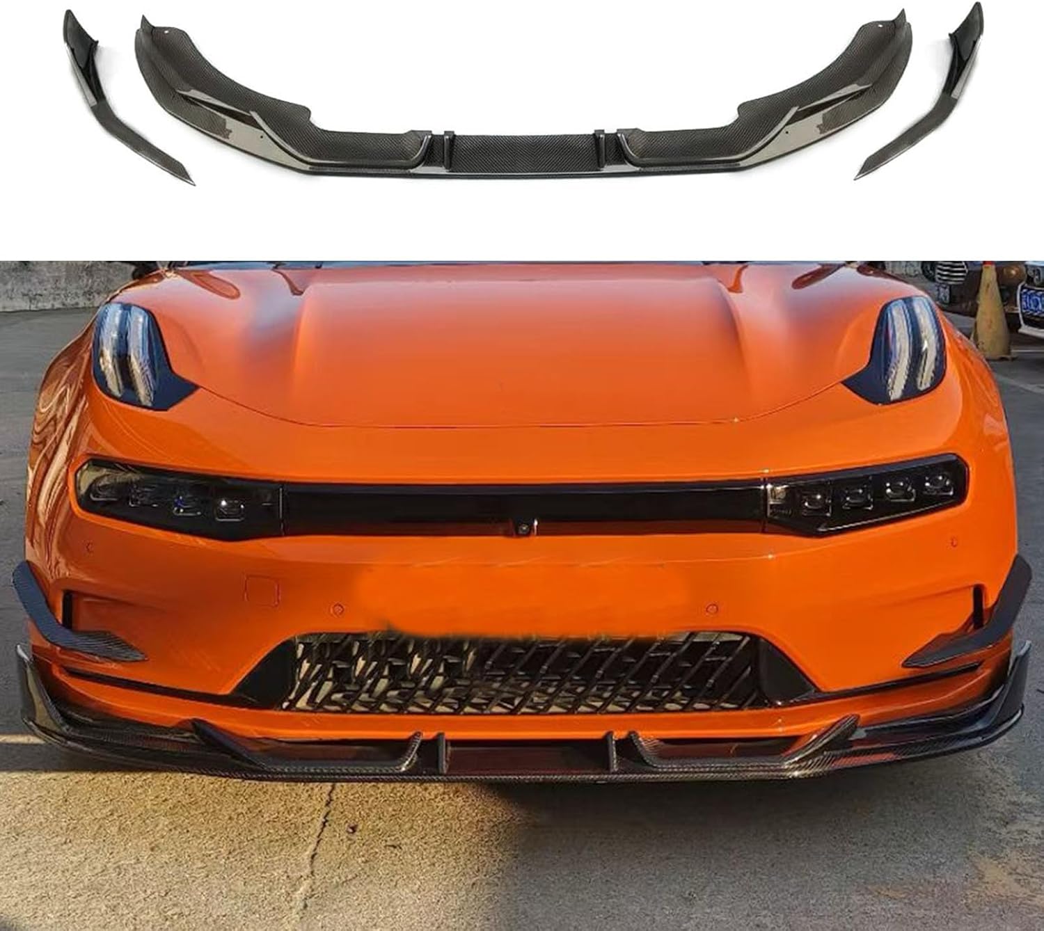 Compatible with ZEEKR 001, Carbon Fiber Car Rear Bumper Spoiler Diffuser Splitter Lip Performace Auto Car Accessorise,A Front Spoiler