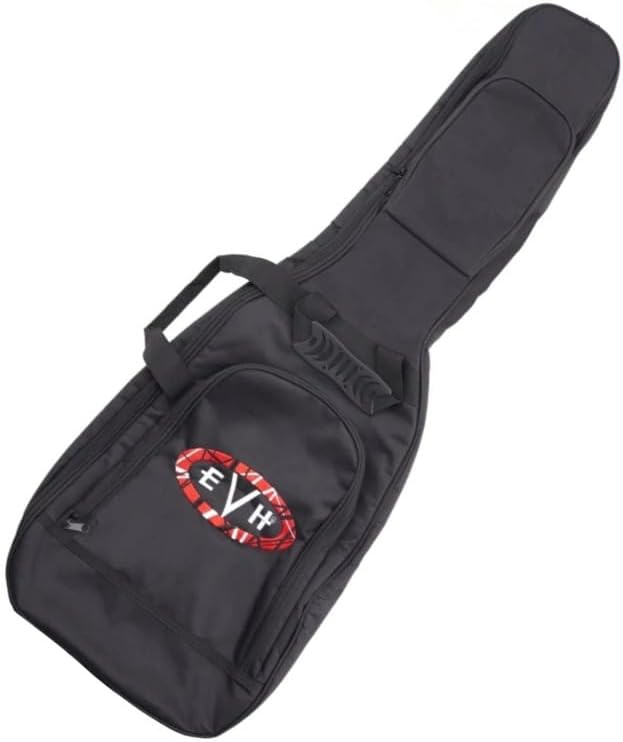 EVH Wolfgang Striped Series Gig Bag with Nylon Side Handles and Back Straps for Electric Guitars (Black, 20 mm)