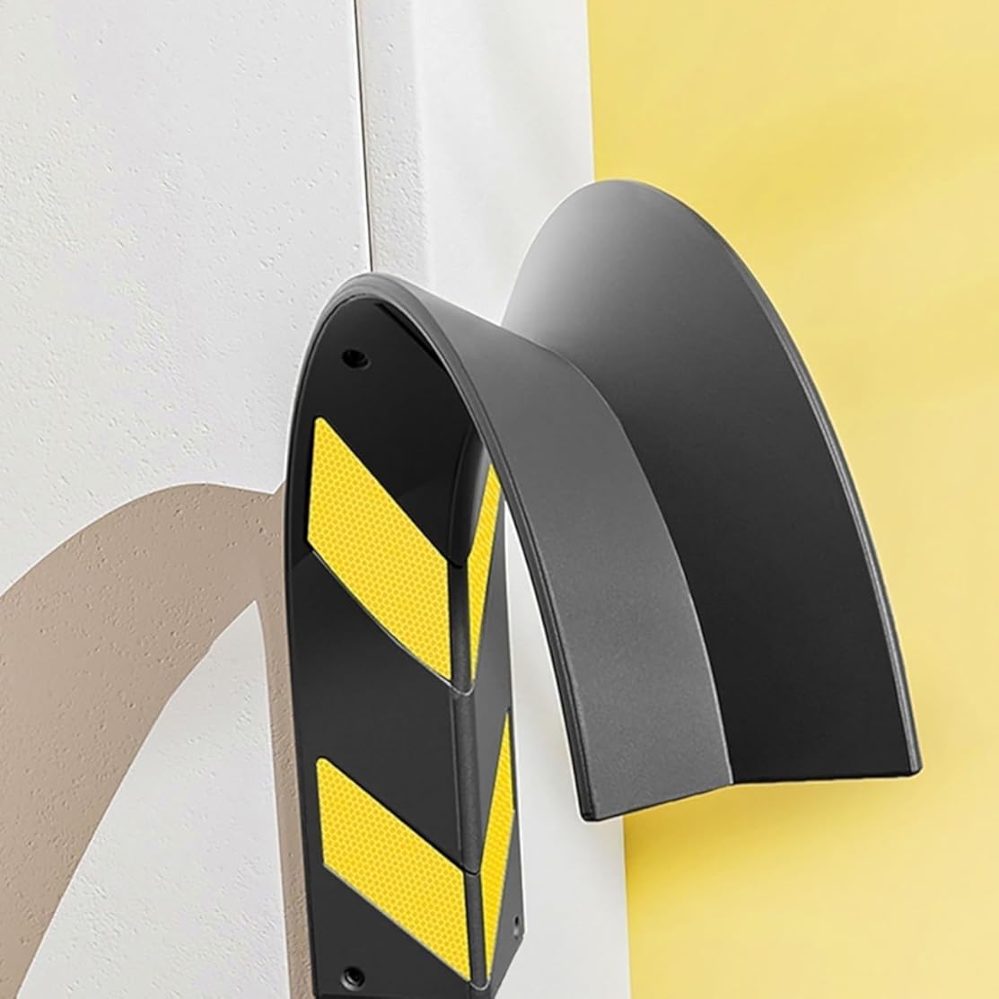 Wall Corner Guards for Parking Garages, Reflective Garage Wall Protector with Yellow Strips, Rubber L-Shape Corner Guard, Garage Wall Corner Guards for Car Front Bumper, Wall Padding, 1cm Thick (Size