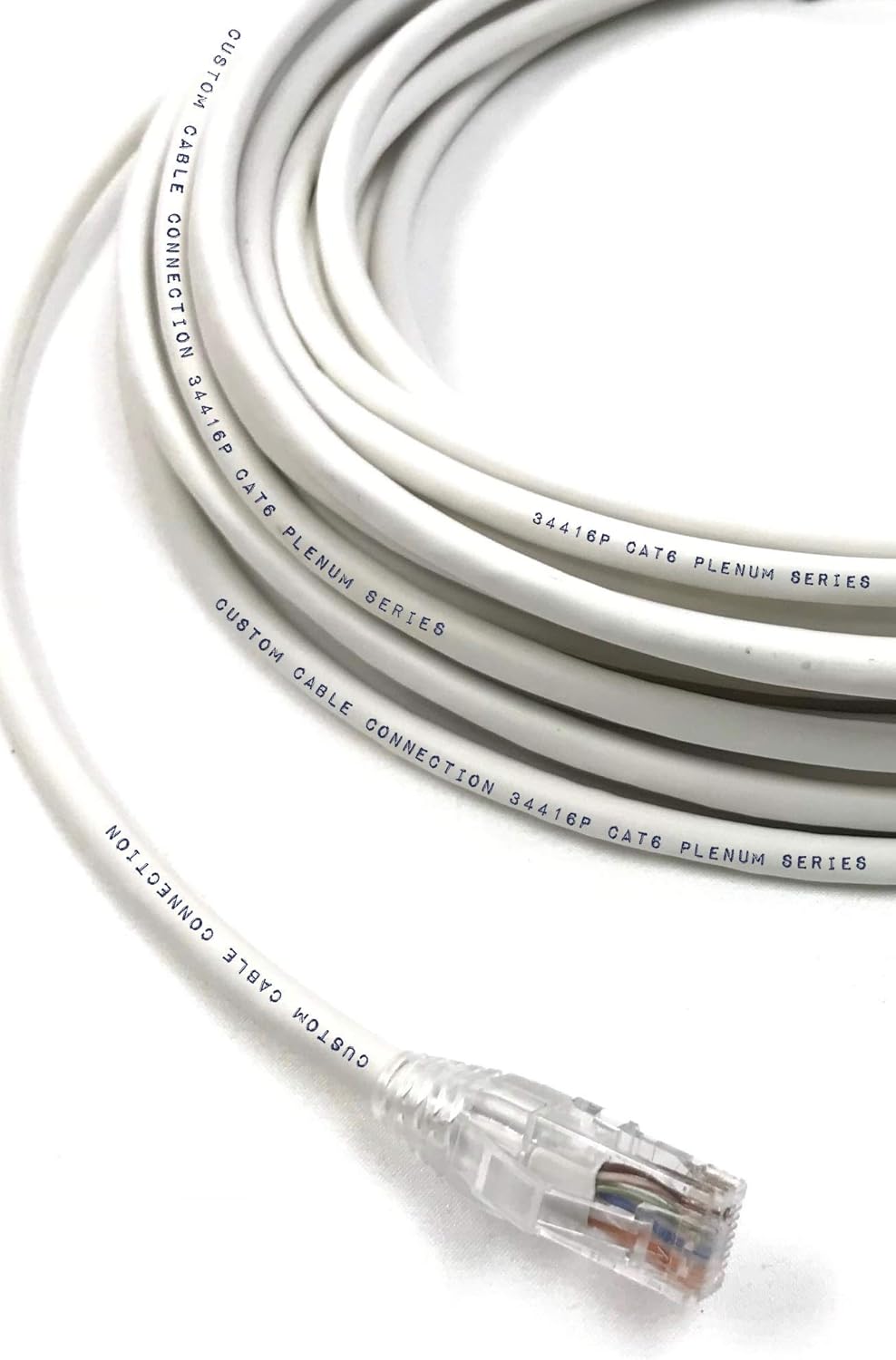 75 Foot White Cat6 UTP Plenum CMP Rated Ethernet Patch Cable by Custom Cable Connection