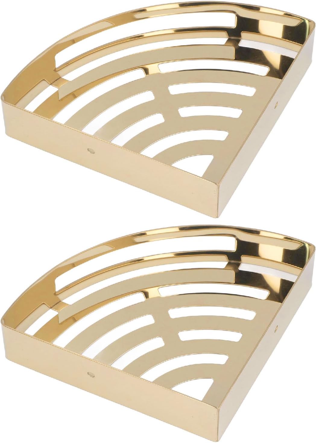 Stainless Steel Corner Shower Shelves, Wall Mounted Bathroom Organizers Double Layer - Space Saving Design, Ideal for Shampoo and Toiletries Storage (2 Tier)